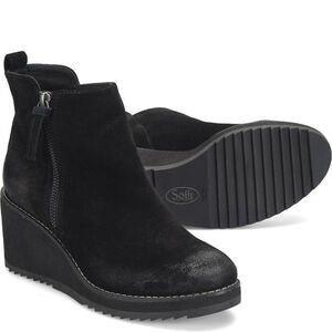 Söfft Emeline Black Wedged Ankle Boot Size 10